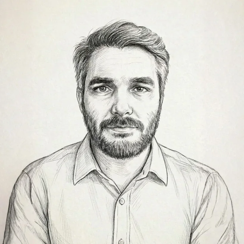 Σκίτσο-πορτρέτο του Τσαντήλα Ραφαήλ, Digital Marketing Manager